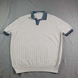 Gran Sasso Shirt Mens Large 56 Eur Polo Short Sleeve Italy Ribbed Old Money